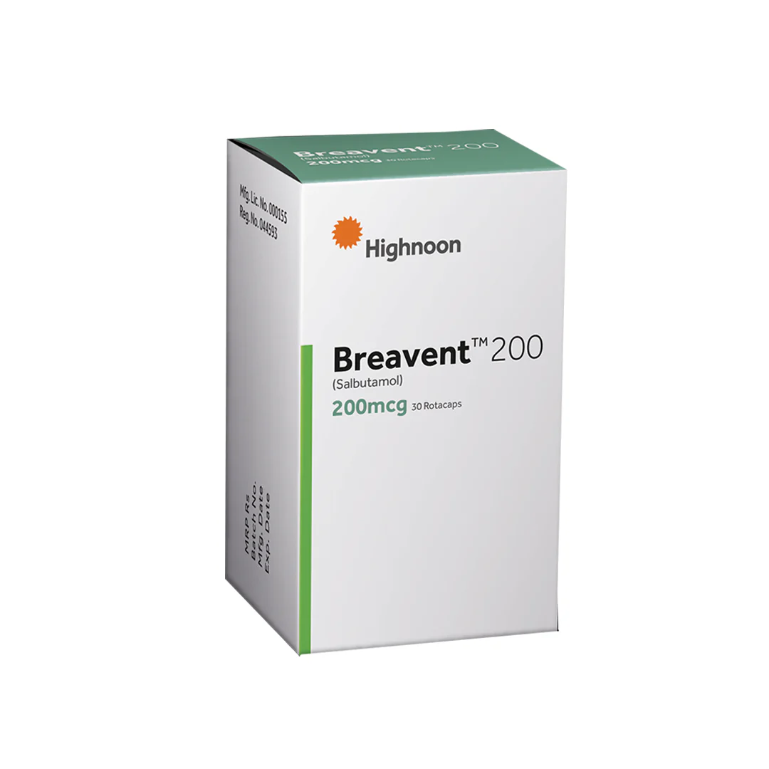 Breavent (Salbutamol) 200mcg, 30 Ct - Highnoon