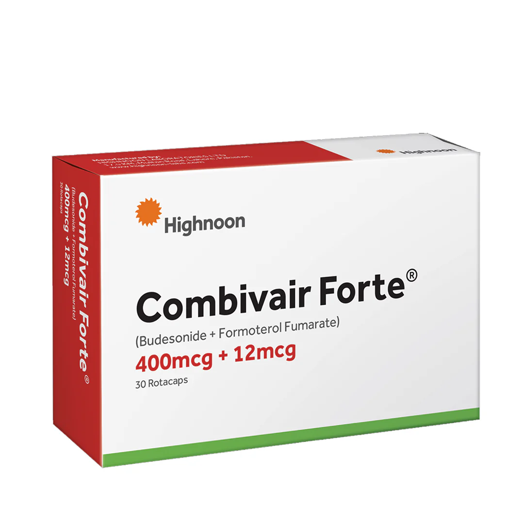 Combivair Forte (Budesonide+Formoterol) 400mcg+12mcg, 30 Ct - Highnoon