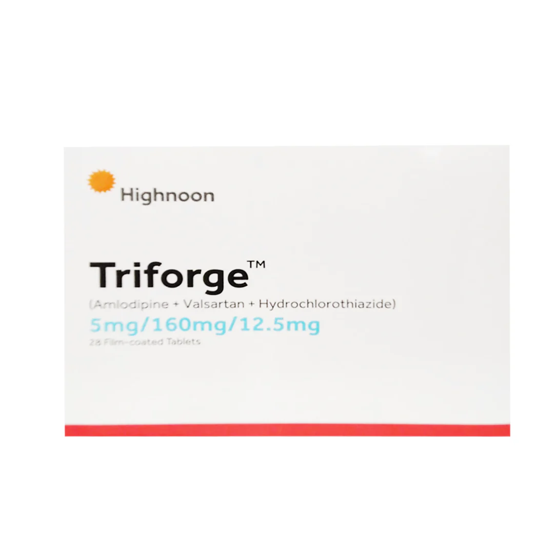 Triforge (Amlodipine/Valsartan/Hydrochlorothiazide) 5mg/160mg/12.5mg, 28 Ct - Highnoon