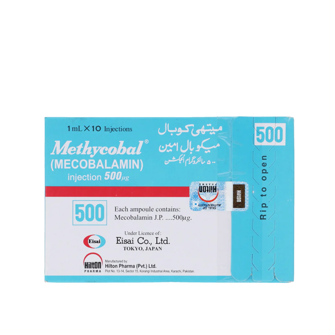 Methycobal (Mecobalamin) Injection 500ug, 10 Ct - Hilton