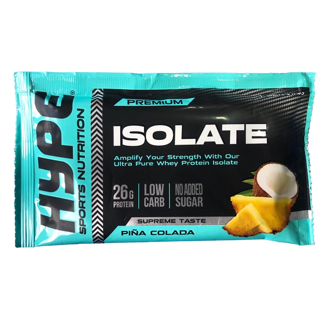Hype Premium Whey Protein Isolate Sachet (Pina Colada) - TRIAL PACK, 1 Serving