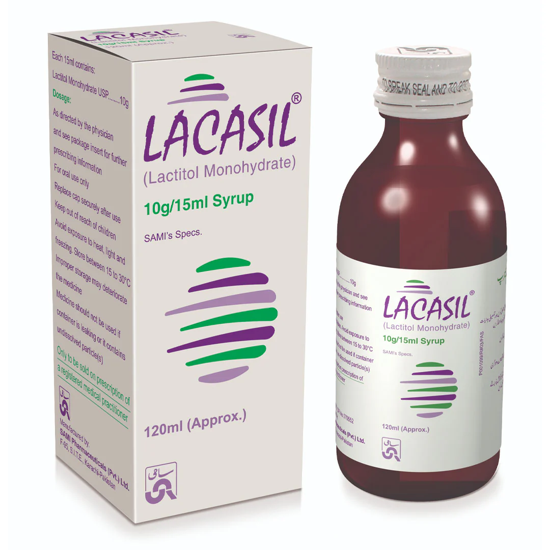 Lacasil (Lactitol Monohydrate) 10g/15ml Syrup, 120 ml - Sami Pharma