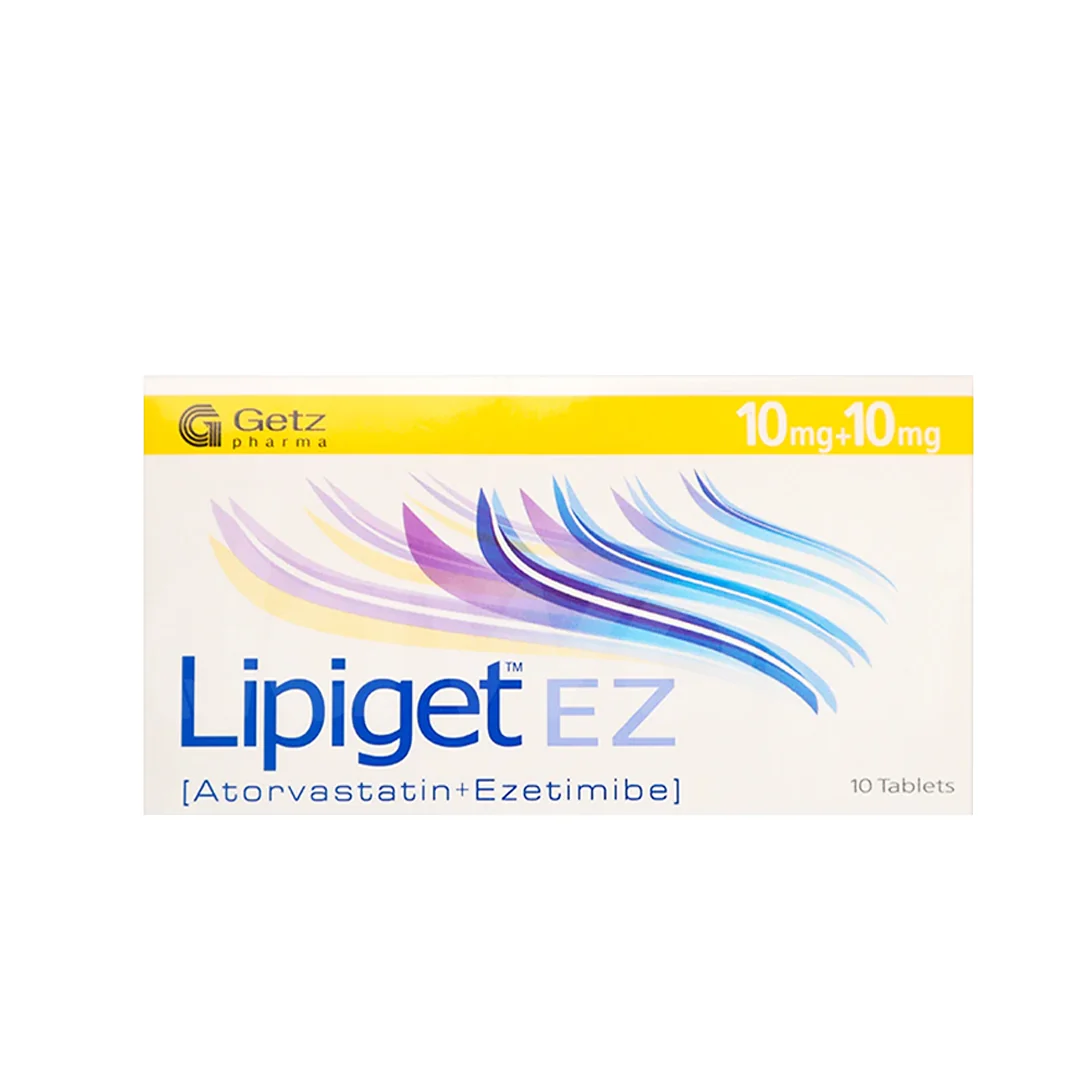 Lipiget Ez (Atorvastatin/Ezetimibe) 10/10mg, 10 Ct - Getz Pharma