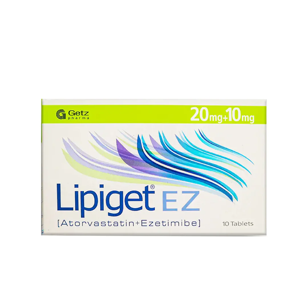 Lipiget Ez (Atorvastatin/Ezetimibe) 20/10mg, 10 Ct - Getz Pharma