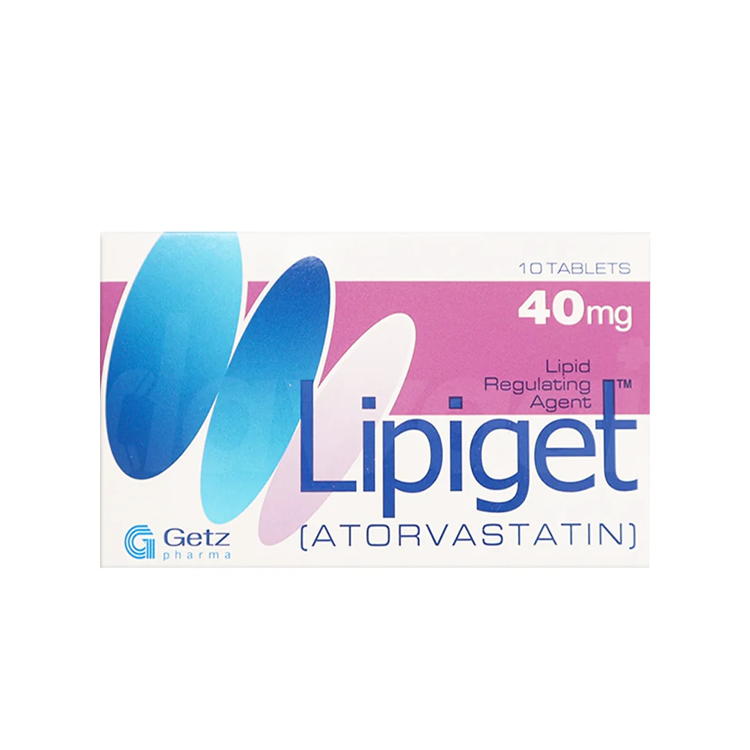 Lipiget (Atorvastatin) 40mg, 10 Ct - Getz Pharma