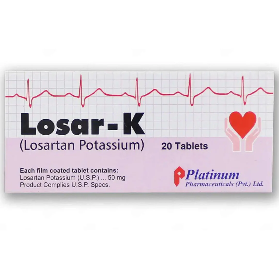 Losar-K (Losartan) 50mg, 20 Ct - Platinum Pharma