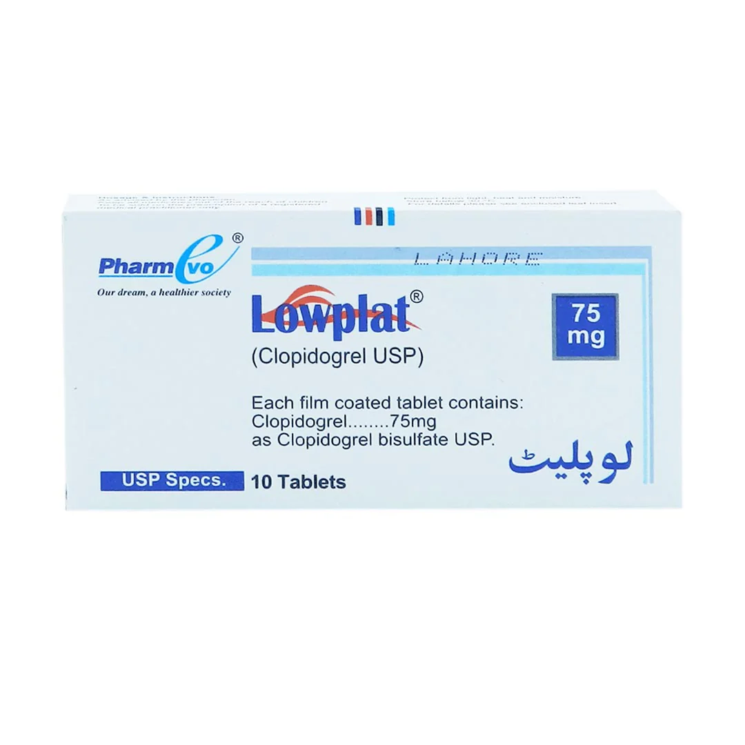Lowplat (Clopidogrel) 75mg, 10 Ct - PharmEvo