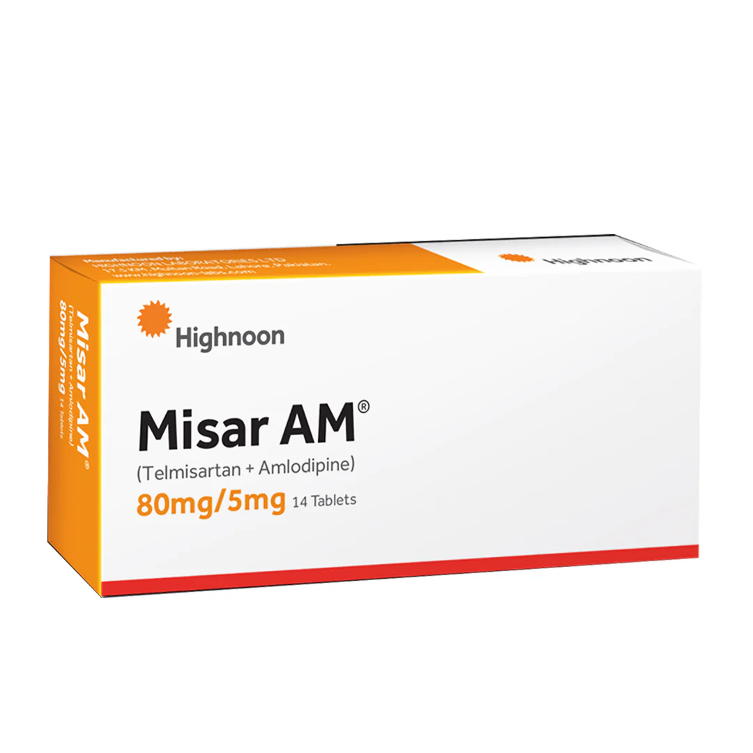 Misar AM (Telmisartan/Amlodipine) 80mg/5mg, 20 Ct - Highnoon