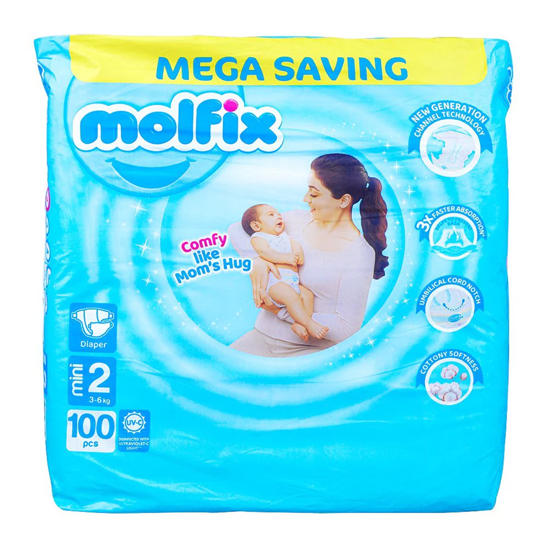 Molfix Diapers Size 2 (Mini), 100 Ct