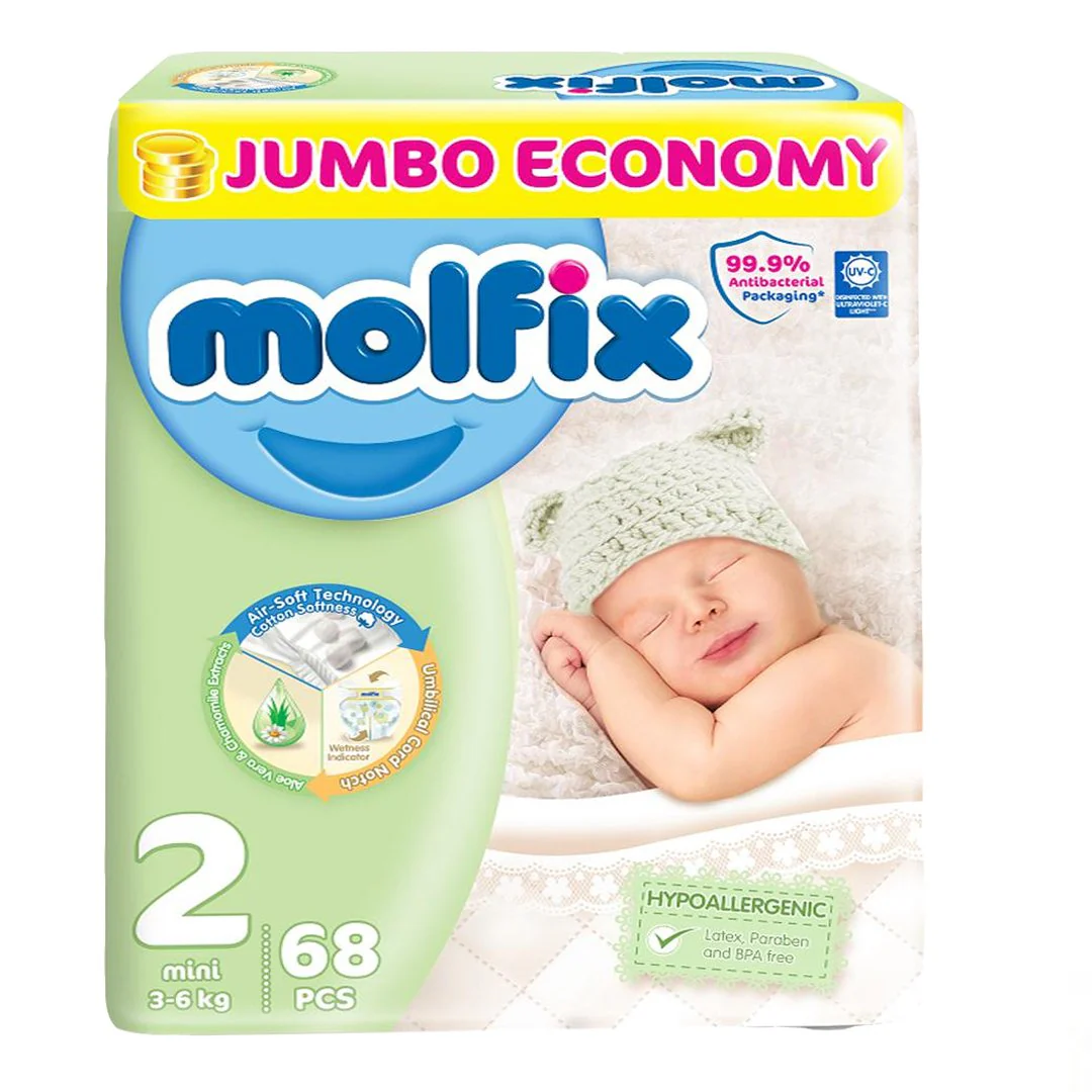 Molfix Diapers Size 2 (Mini), 68 Ct