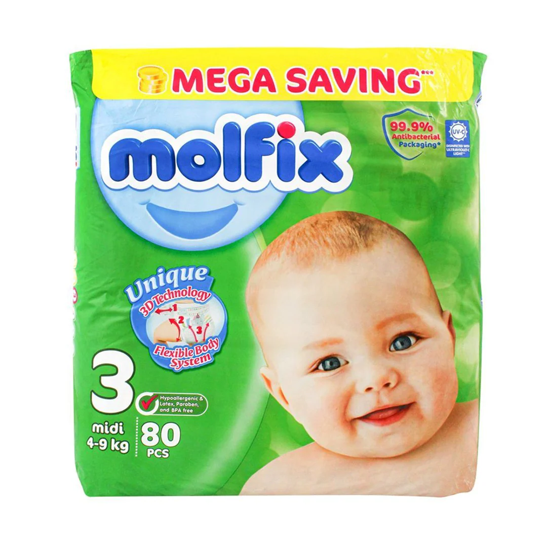 Molfix Diapers Size 3 (Midi), 80 Ct - Image 2