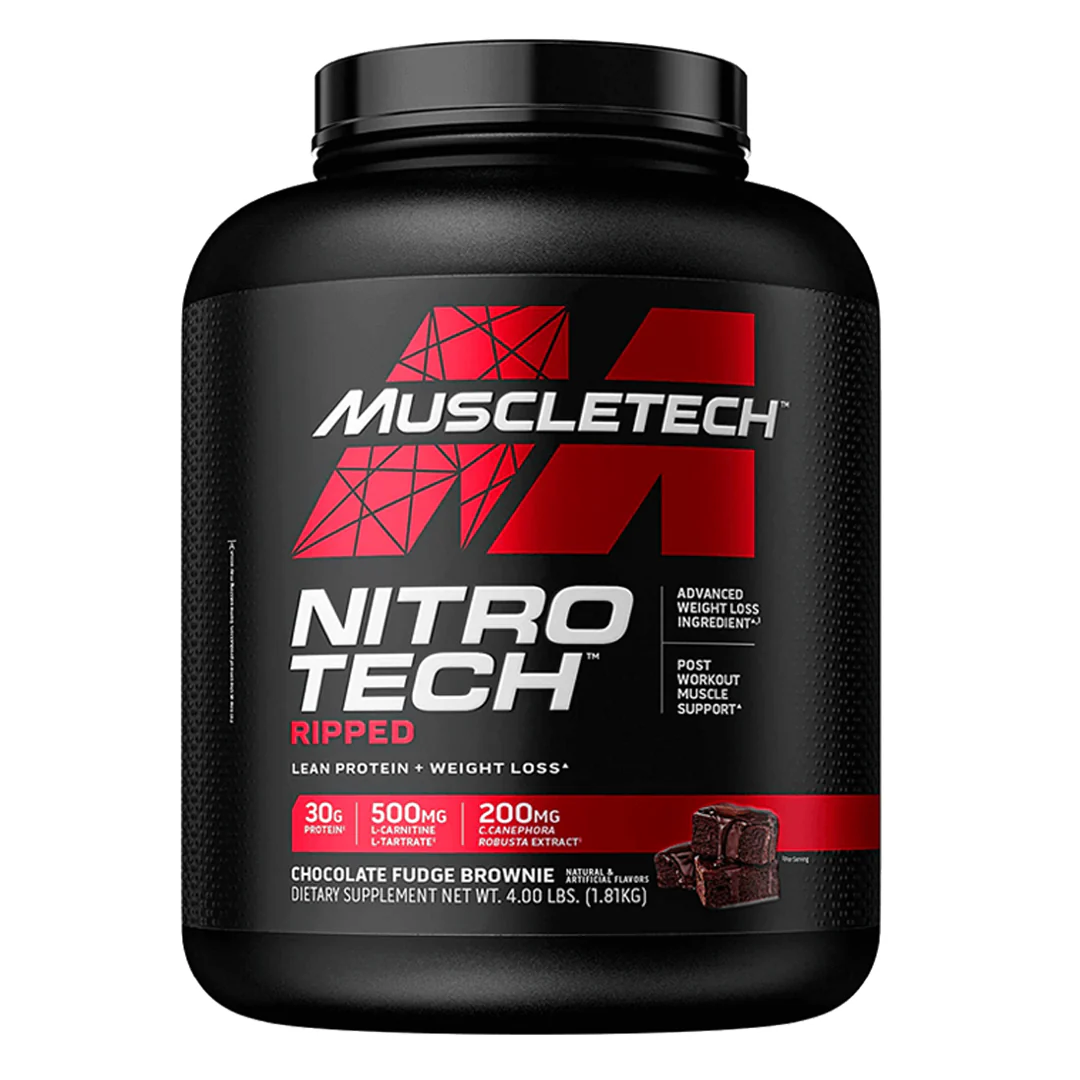 MuscleTech NitroTech Ripped Chocolate Fudge Brownie, 4 lbs