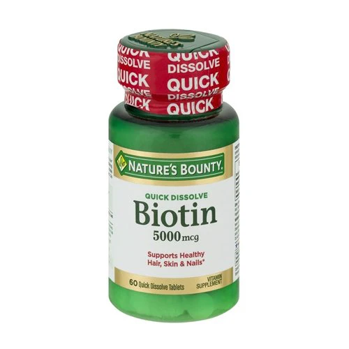 Nature's Bounty Quick Dissolve Biotin 5000 mcg, 60 Ct