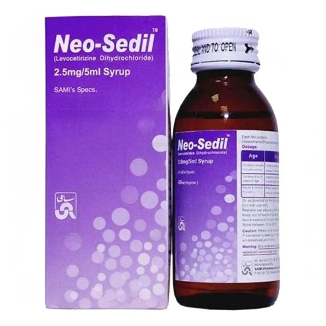 Neo-Sedil (Levocetirizine) 2.5mg/5ml Oral Solution, 90 ml - Sami Pharma