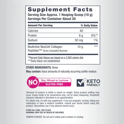 NeoCell Grassfed Super Collagen Peptides Powder, 200g - Image 3