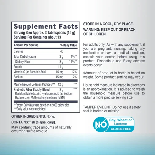 NeoCell Marine Collagen Peptides + Hyaluronic Acid, MSM & Vitamin C, 200 g - Image 3