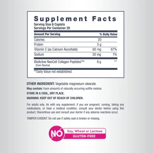 NeoCell Grassfed Collagen Peptides + C 6000mg, 120 Ct - Image 3