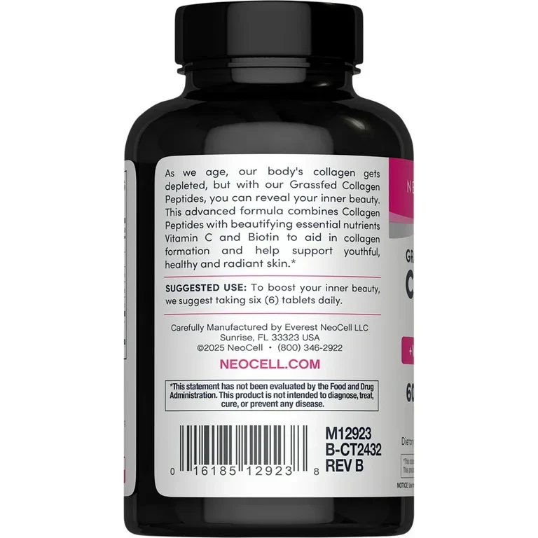 NeoCell Grassfed Collagen Peptides + C & Biotin (90 Ct - 180 Ct) - Image 3