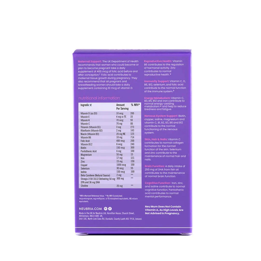 Neubria Neu Mum For Pregnancy, 30 Ct - Image 4