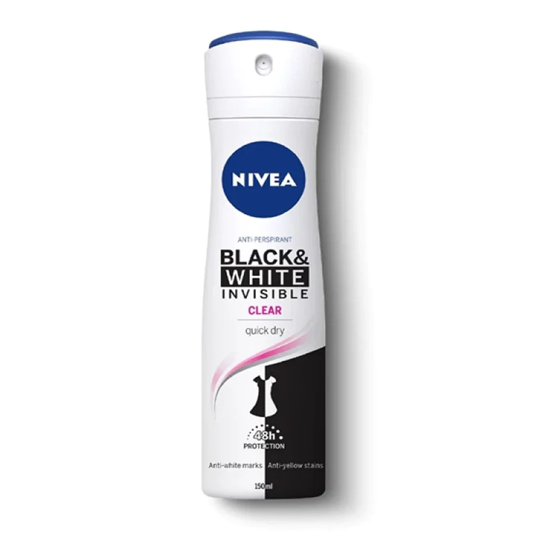 Nivea Black & White Invisible Clear Women Body Spray, 150ml