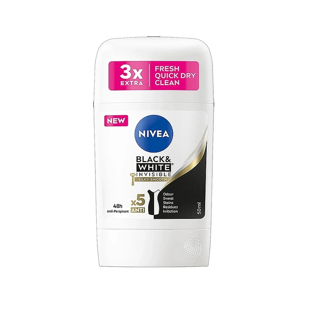 Nivea Black & White Invisible Silky Smooth Stick, 50ml