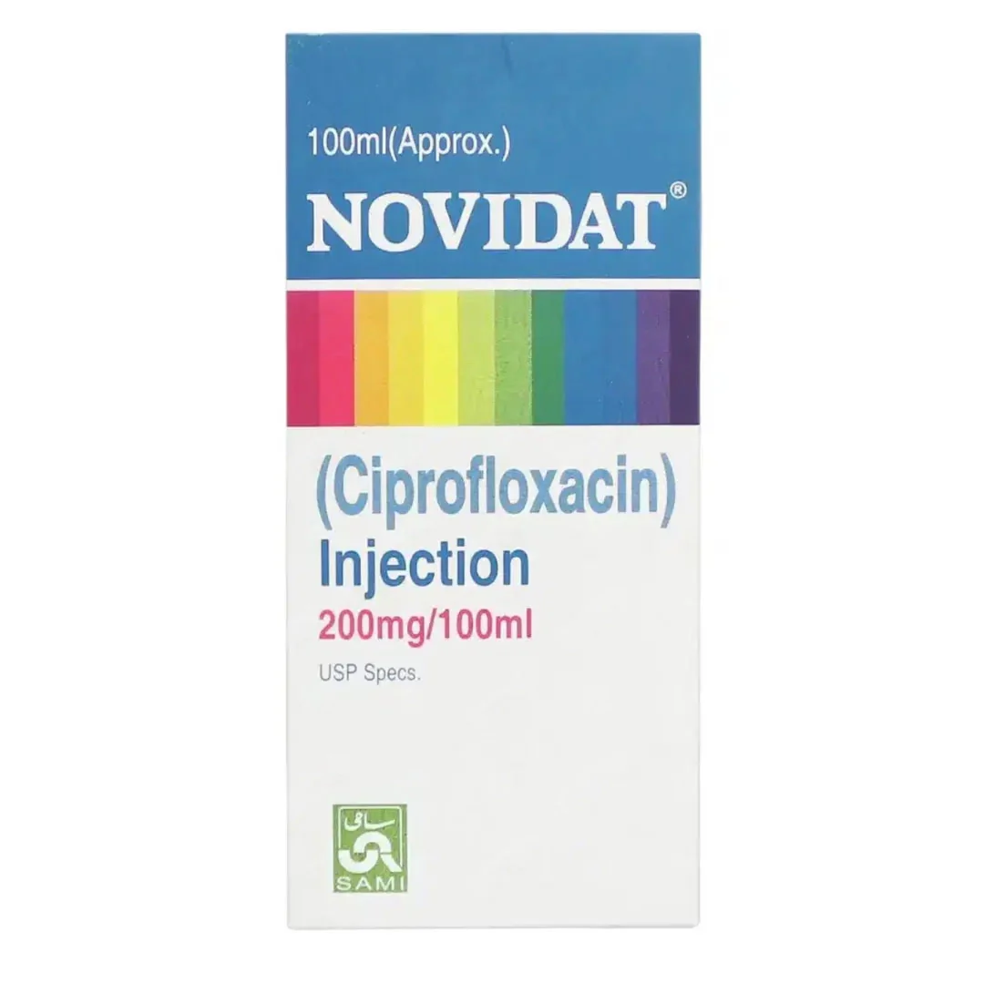 Novidat (Ciprofloxacin) 200mg/100ml Injection, 100 ml - Sami Pharma