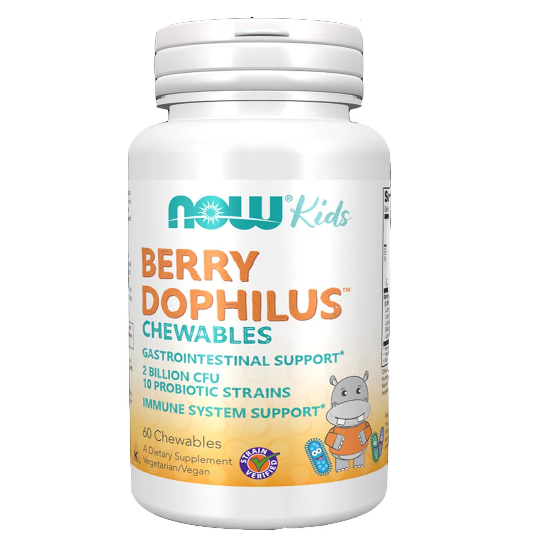 NOW Kids BerryDophilus Chewables Probiotic, 60 Ct