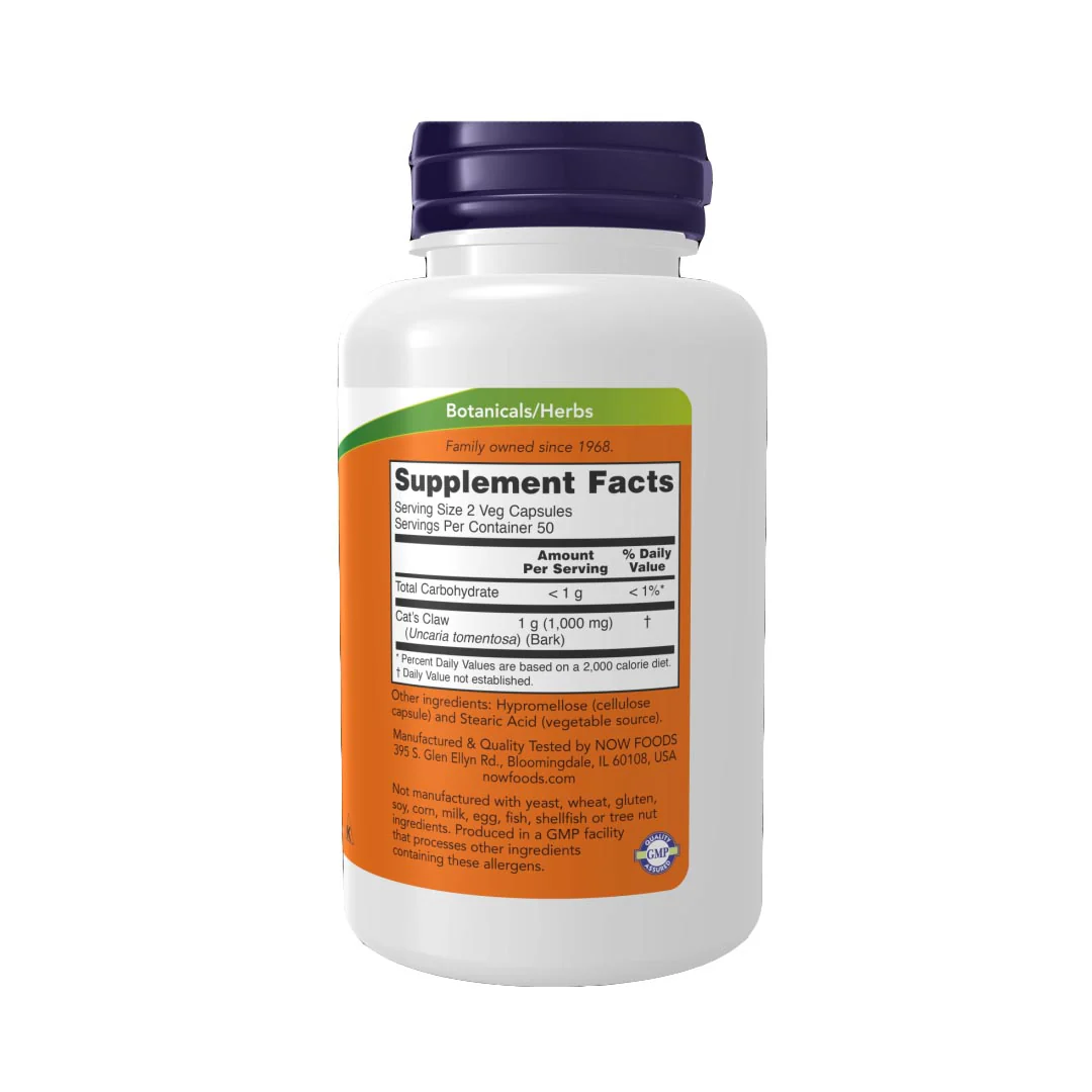 NOW Cat's Claw 500mg, 100 Ct - Image 2
