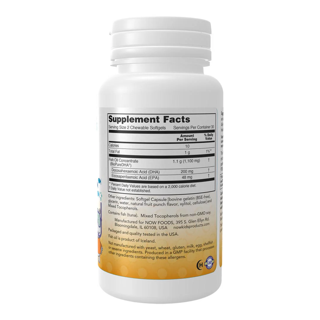 NOW Kids DHA Fish Oil Chewables, 60 Ct - Image 2