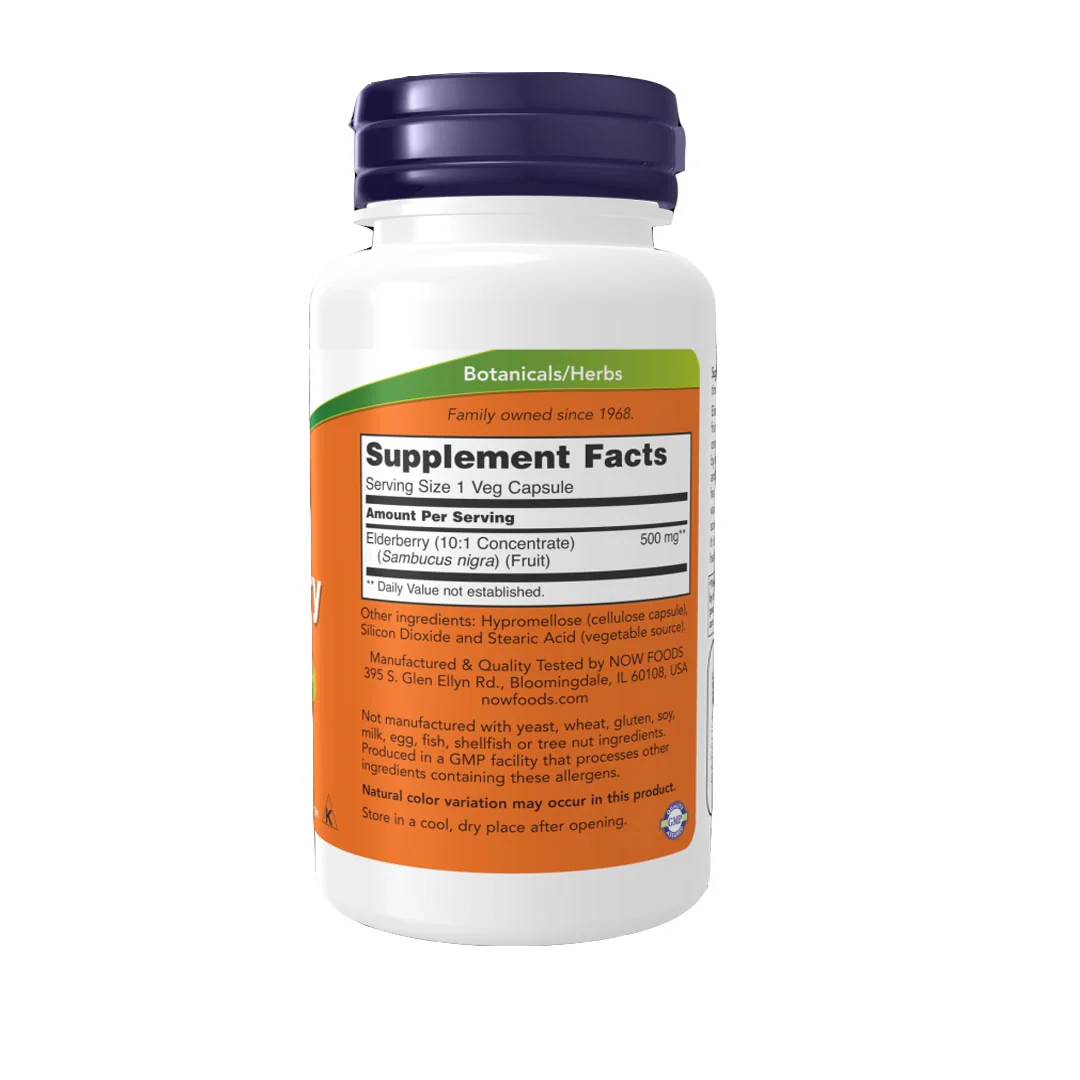 NOW Elderberry 500mg, 60 Ct - Image 2
