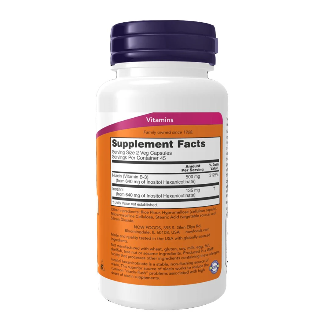 NOW Flush-Free Niacin 250mg, 90 Ct - Image 2