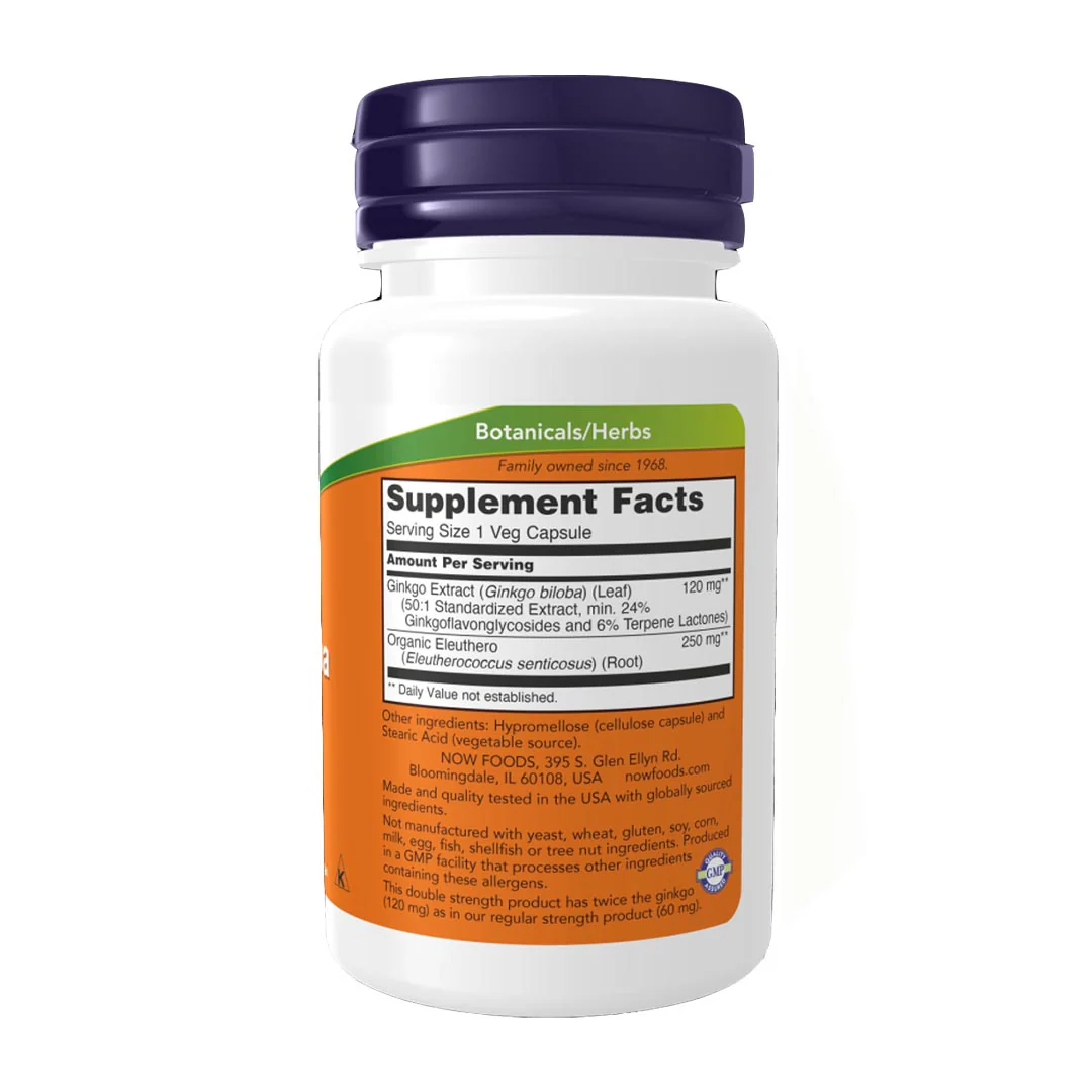 NOW Ginkgo Biloba, Double Strength 120mg, 100 Ct - Image 2