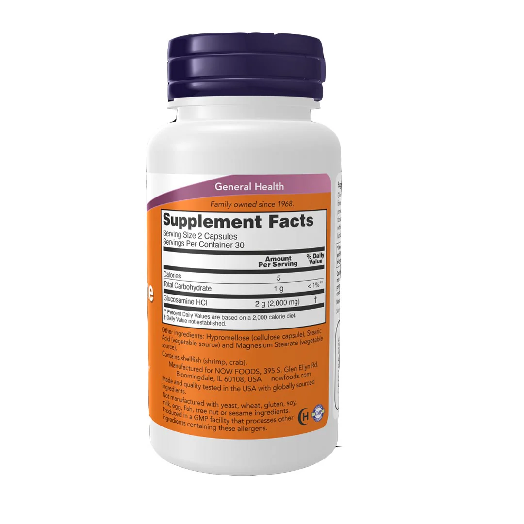 NOW Glucosamine 1000, 60 Ct - Image 2