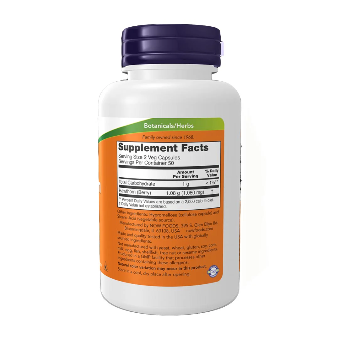 NOW Hawthorn Berry 540mg, 100 Ct - Image 2