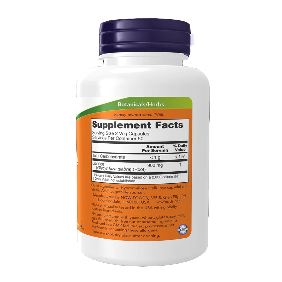 NOW Licorice Root 450mg, 100 Ct - Image 2