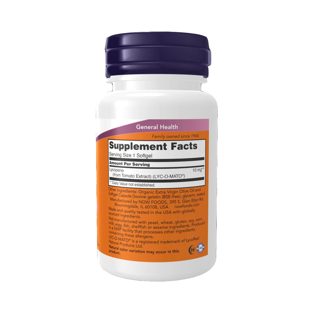 NOW Lycopene 10mg, 60 Ct - Image 2