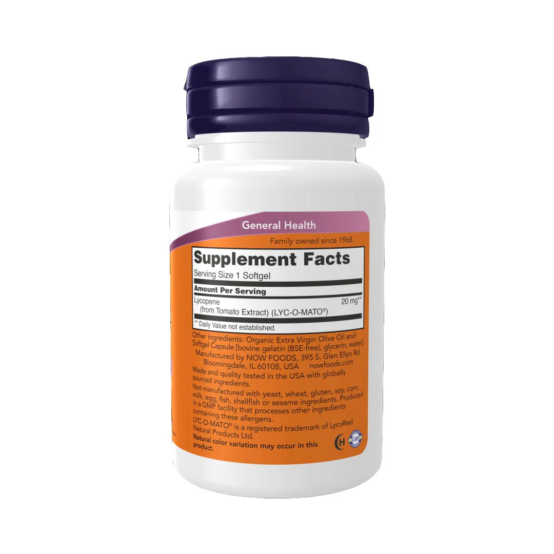 NOW Lycopene 20mg, 50 Ct - Image 2