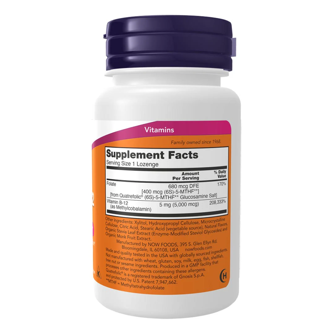 NOW Methyl B-12 5,000 mcg, 60 Ct - Image 2
