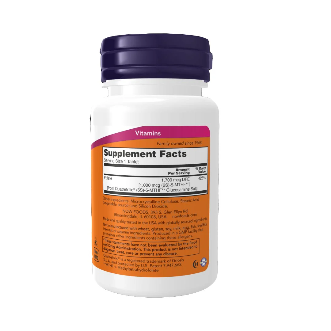 NOW Methyl Folate 1000mcg, 90 Ct - Image 2