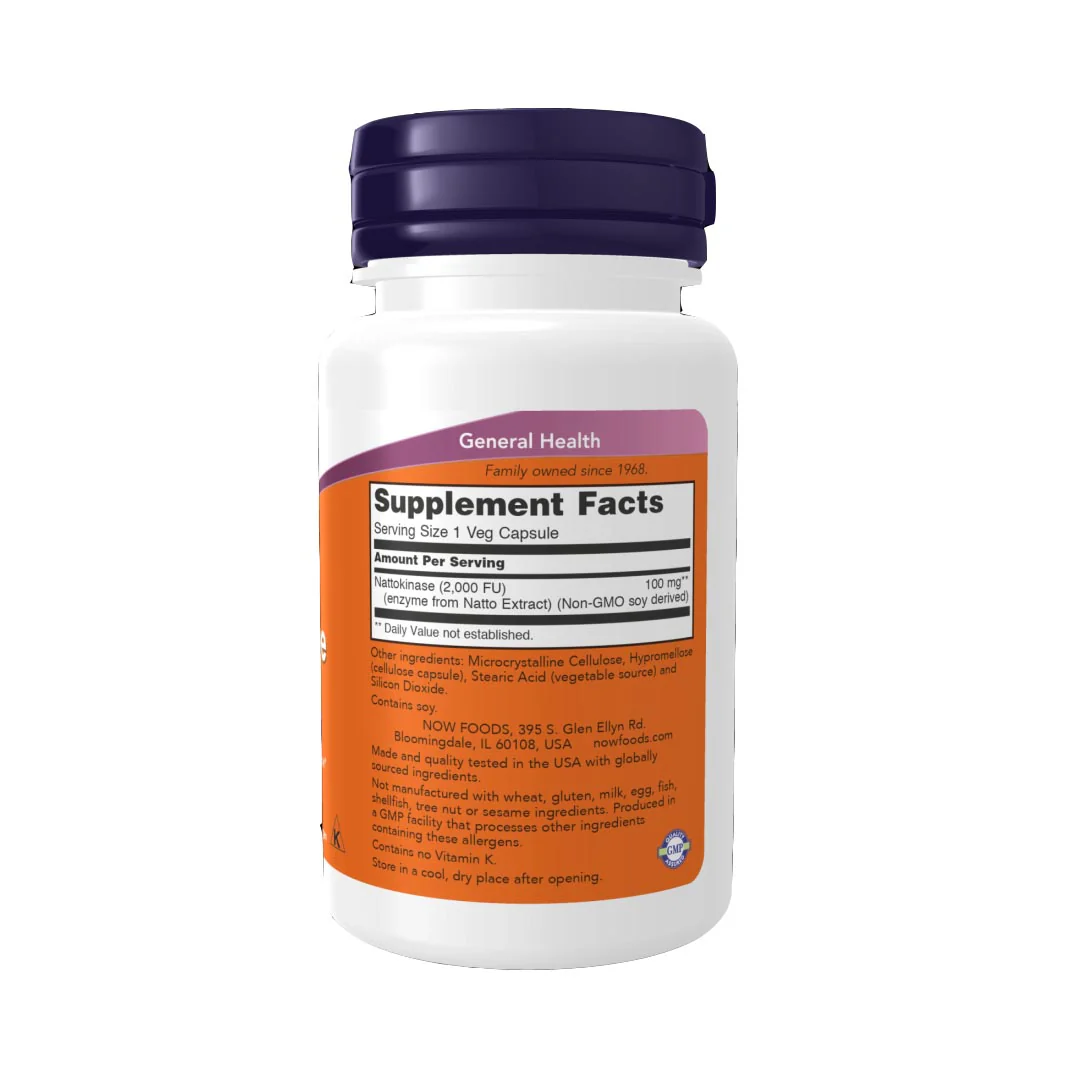 NOW Nattokinase 100mg, 60 Ct - Image 2