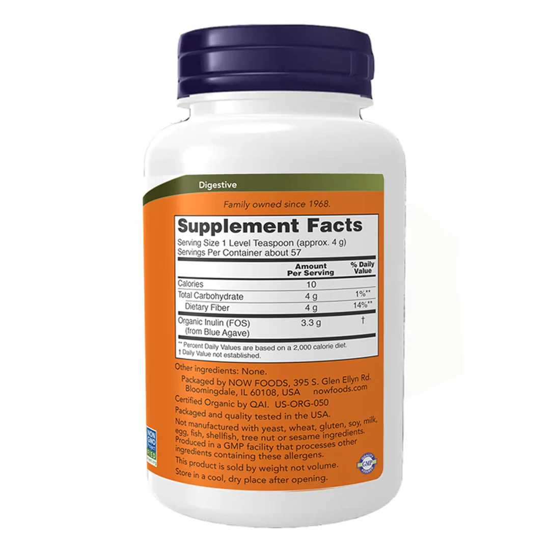 NOW Inulin Prebiotic Pure Powder, 227g - Image 2