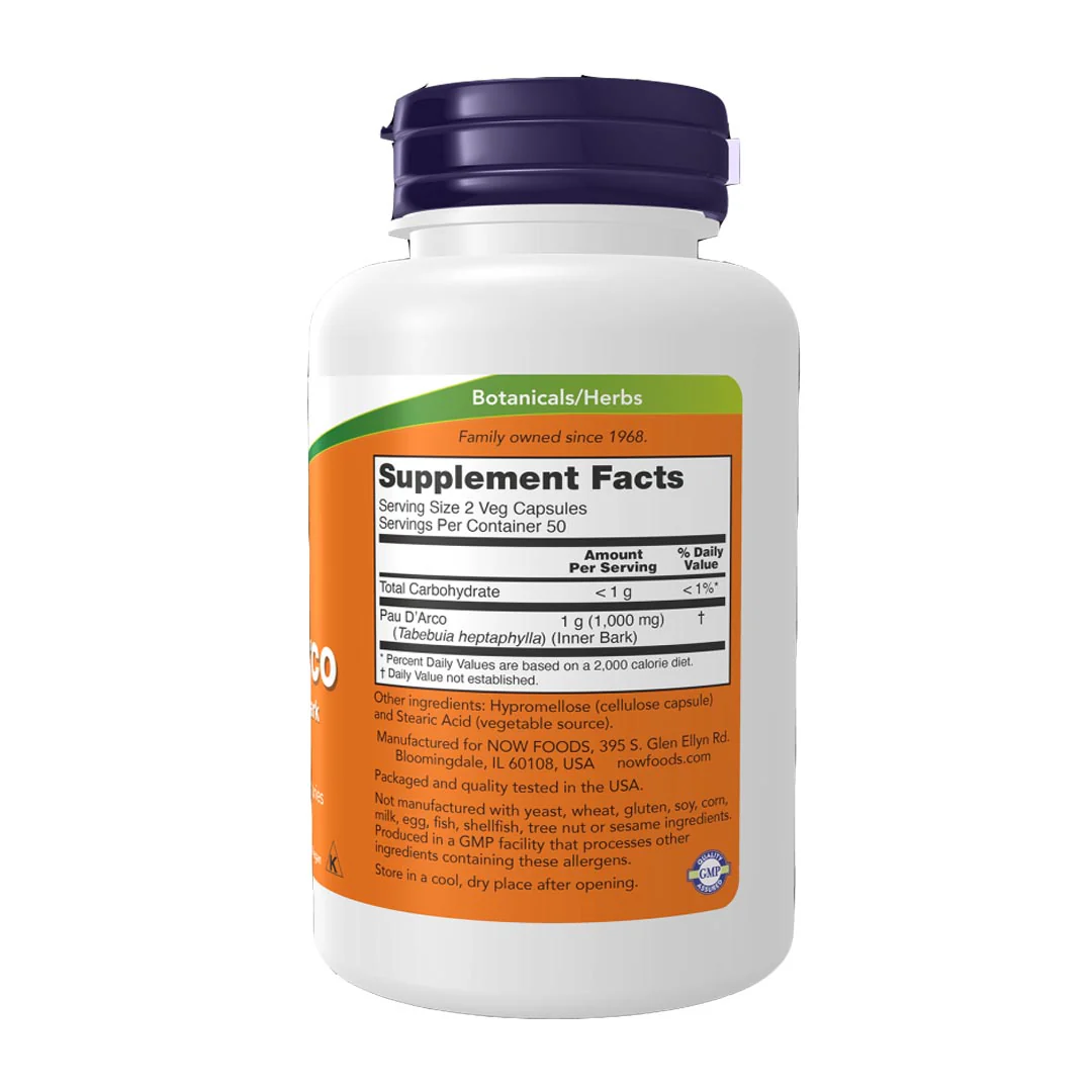 NOW Pau D'Arco 500mg, 100 Ct - Image 2