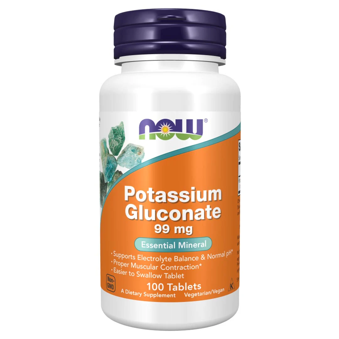 NOW Potassium Gluconate 99mg, 100 Ct