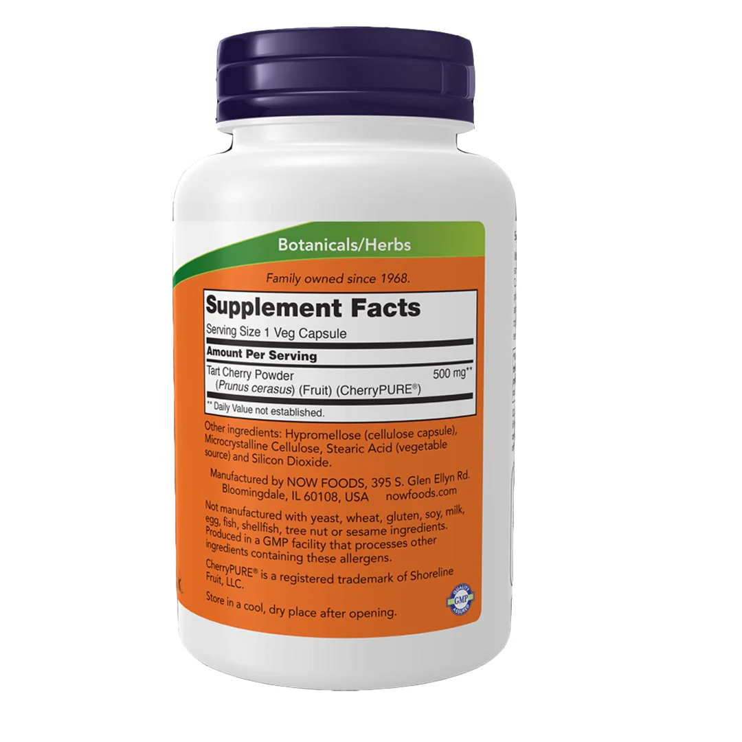 NOW Tart Cherry 500mg, 90 Ct - Image 2