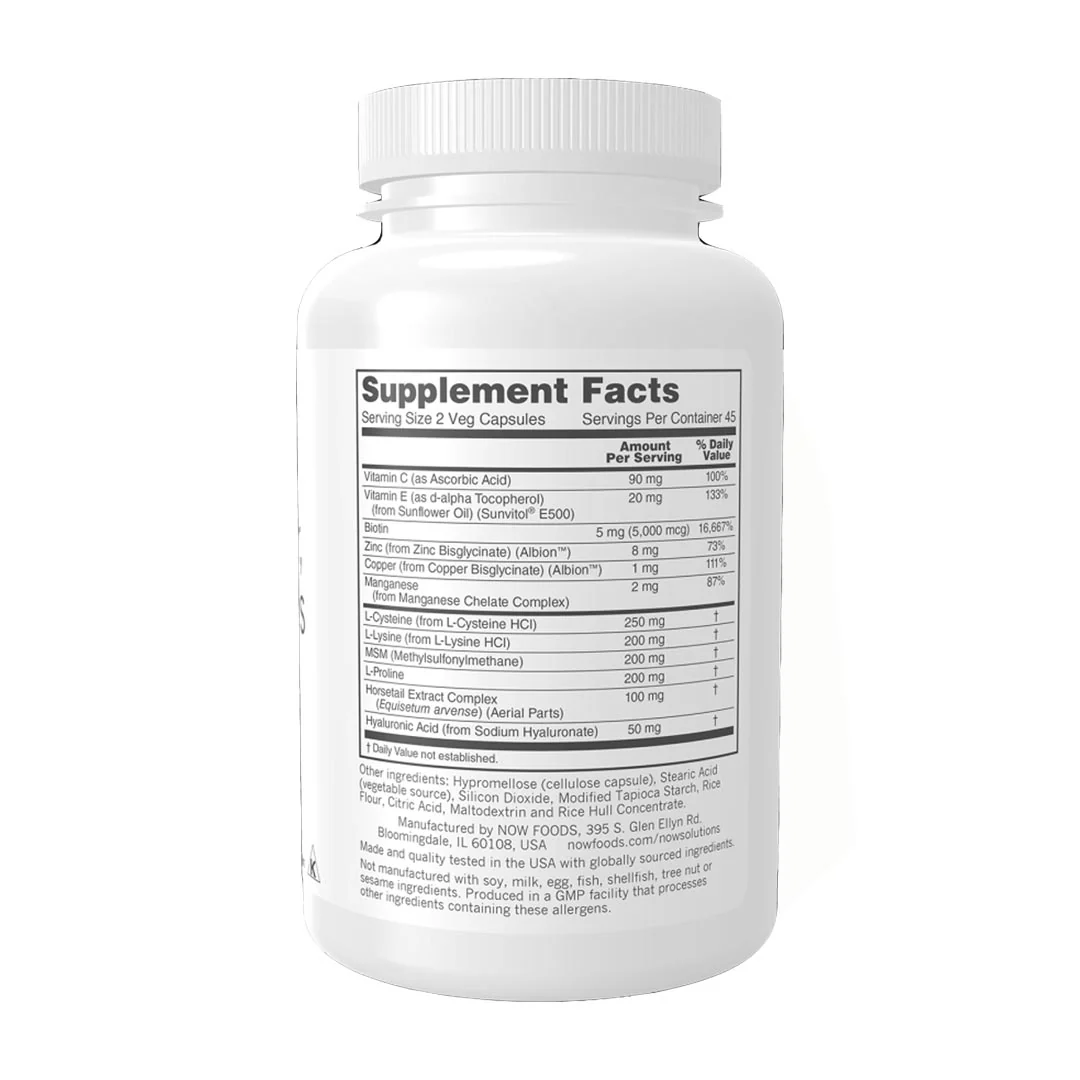 NOW Vegan Hair, Skin & Nails, 90 Ct - Image 2