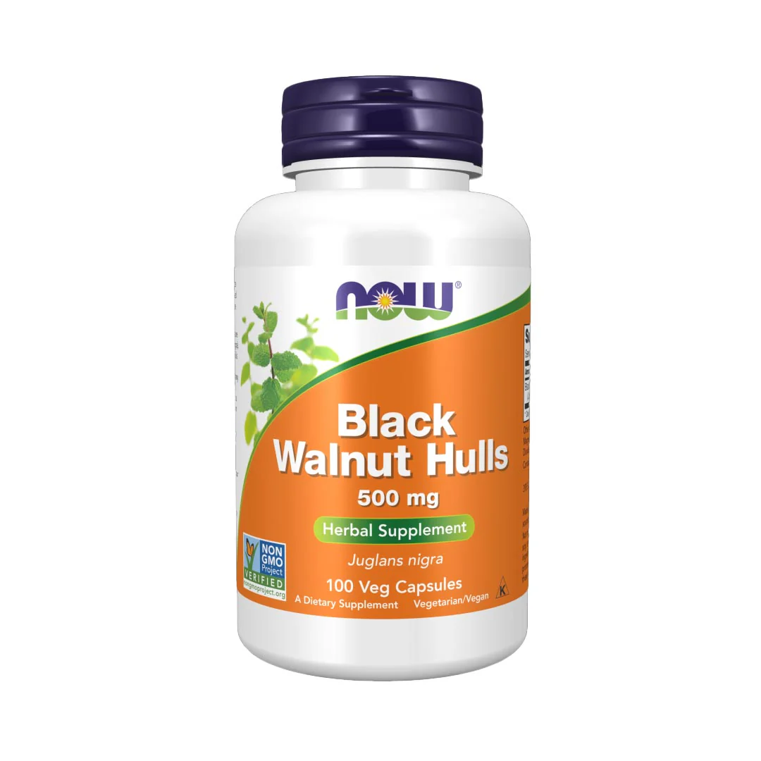 NOW Black Walnut Hulls 500mg, 100 Ct