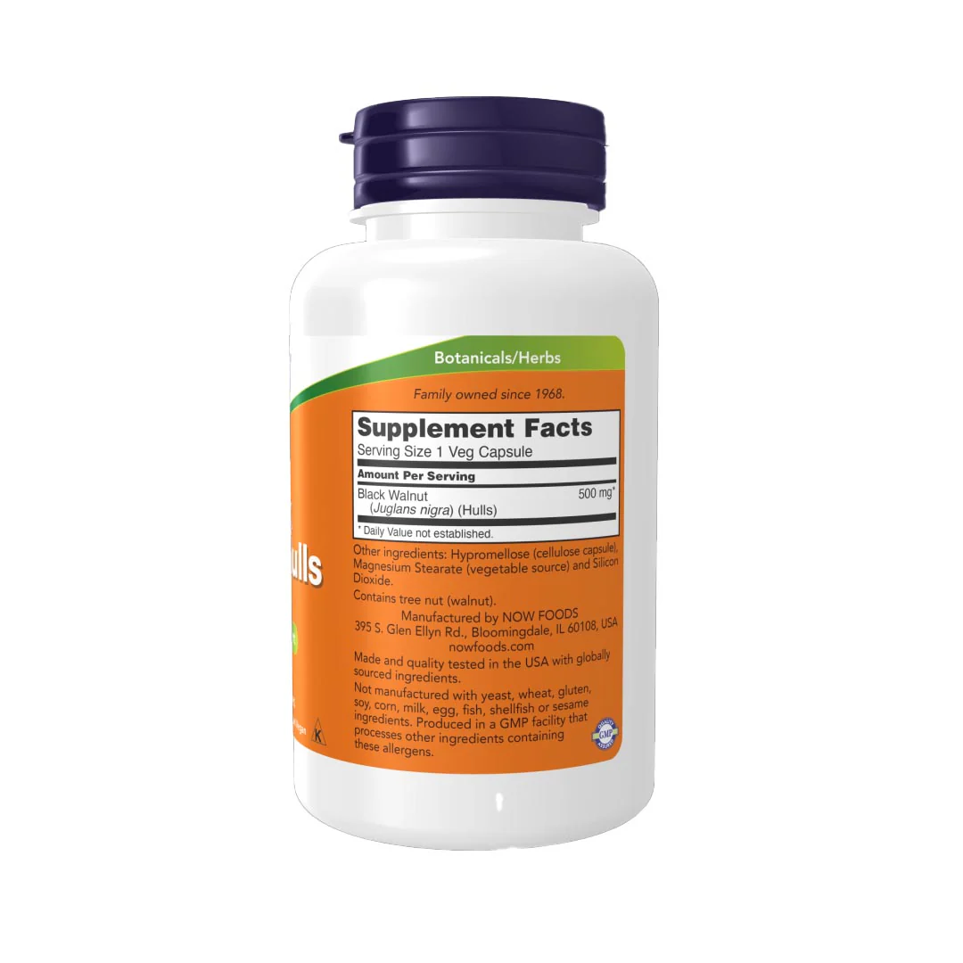 NOW Black Walnut Hulls 500mg, 100 Ct - Image 2