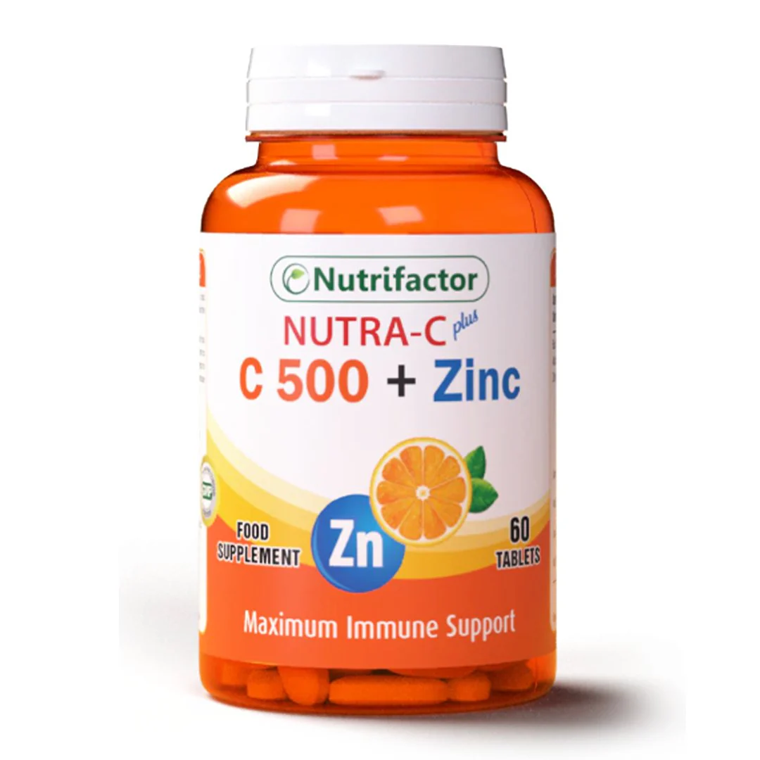 Nutrifactor Nutra-C 500mg Plus Zinc, 60 Ct - Image 2
