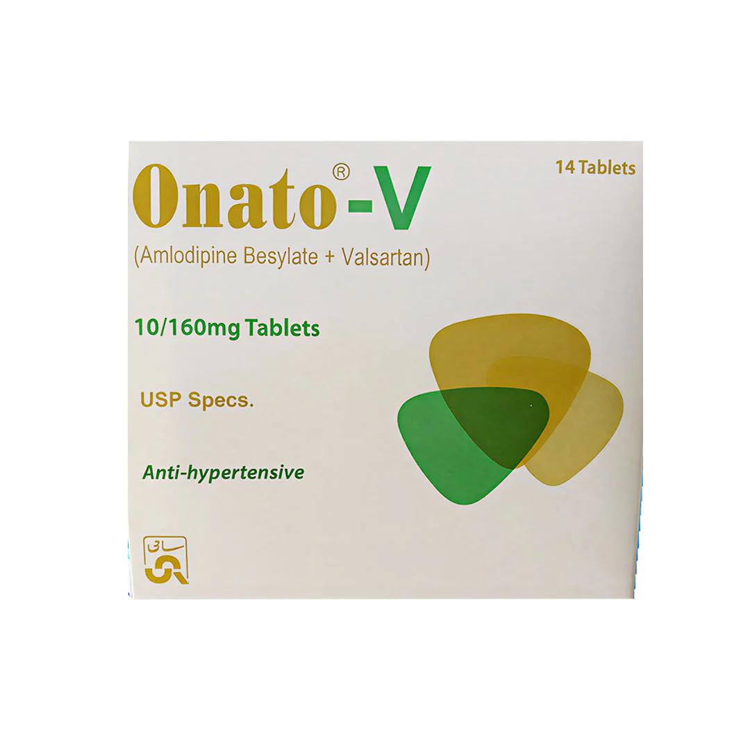 Onato-V (Amlodipine+Valsartan) 10mg+160mg, 14 Ct - Sami Pharma