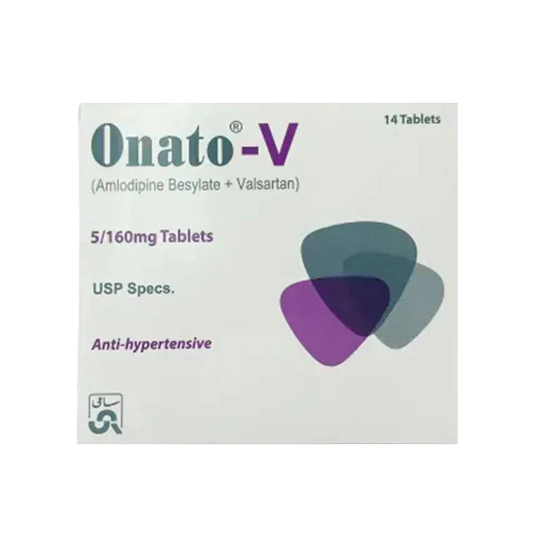 Onato-V (Amlodipine+Valsartan) 5mg+160mg, 14 Ct - Sami Pharma